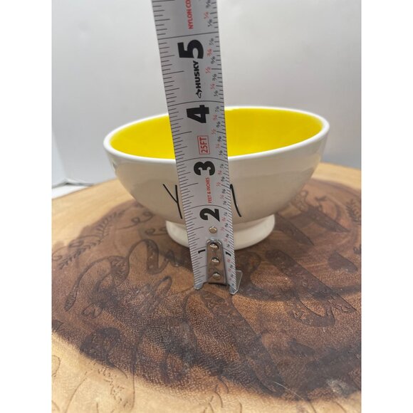 Rae Dunn Bowl Artisan Collection "Yum" Ceramic Yellow Interior 5" Diameter New! - Picture 4 of 5